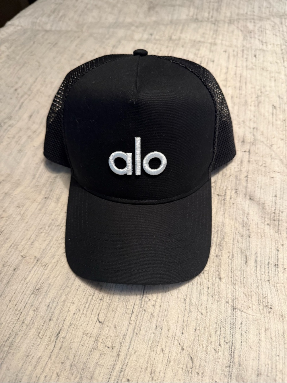 ALO Yoga Black Hat with White Logo